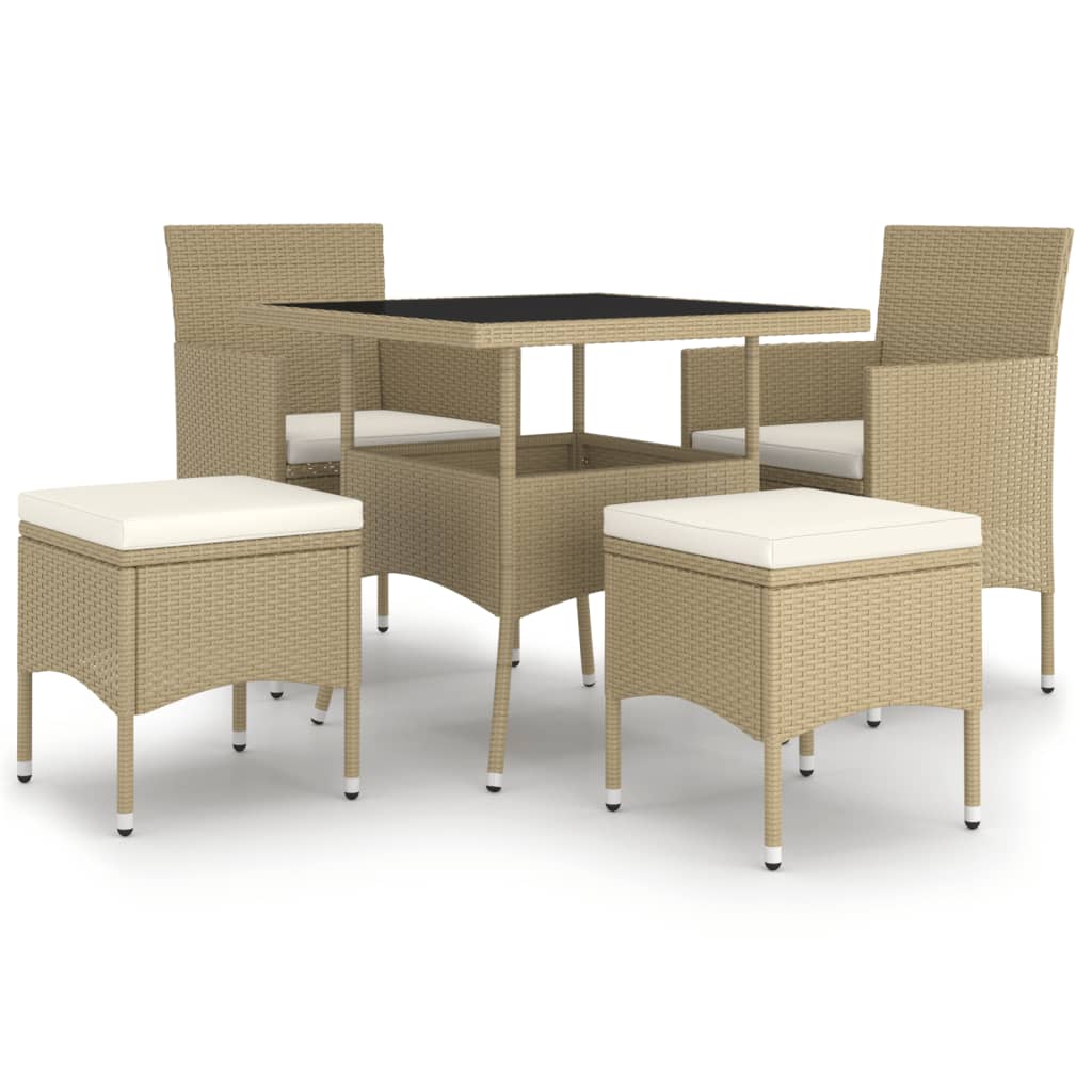 -Delige Loungeset Poly Rattan 5 Beige