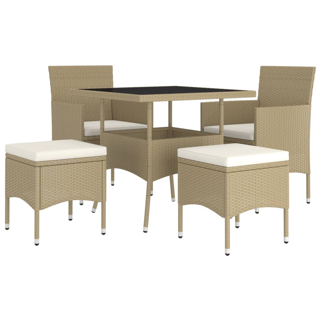 -Delige Loungeset Poly Rattan 5 Beige