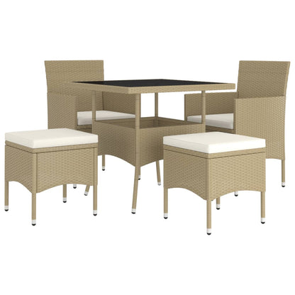 -Delige Loungeset Poly Rattan 5 Beige