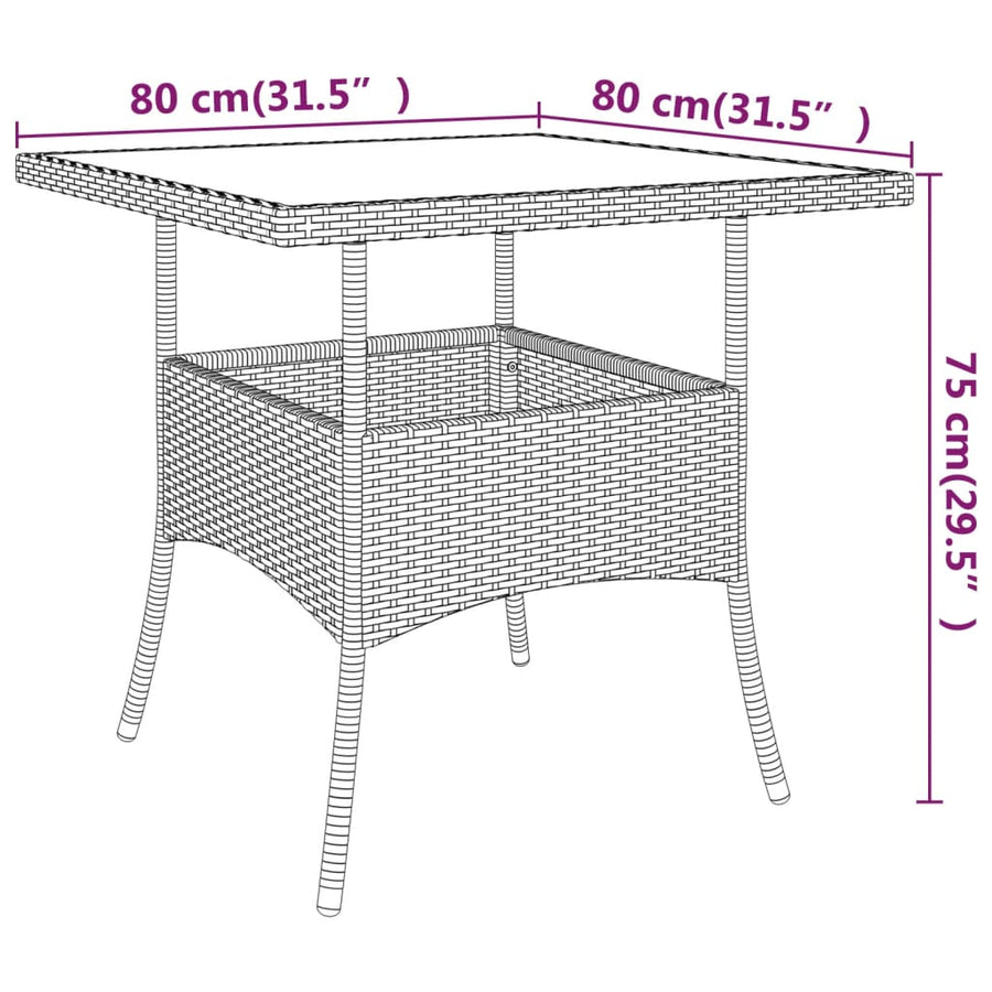 -Delige Loungeset Poly Rattan 5 Beige