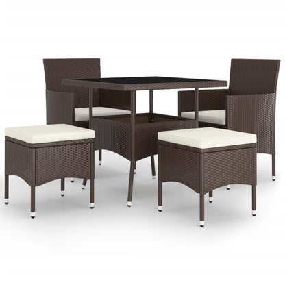 Loungeset poly rattan 5 Bruin