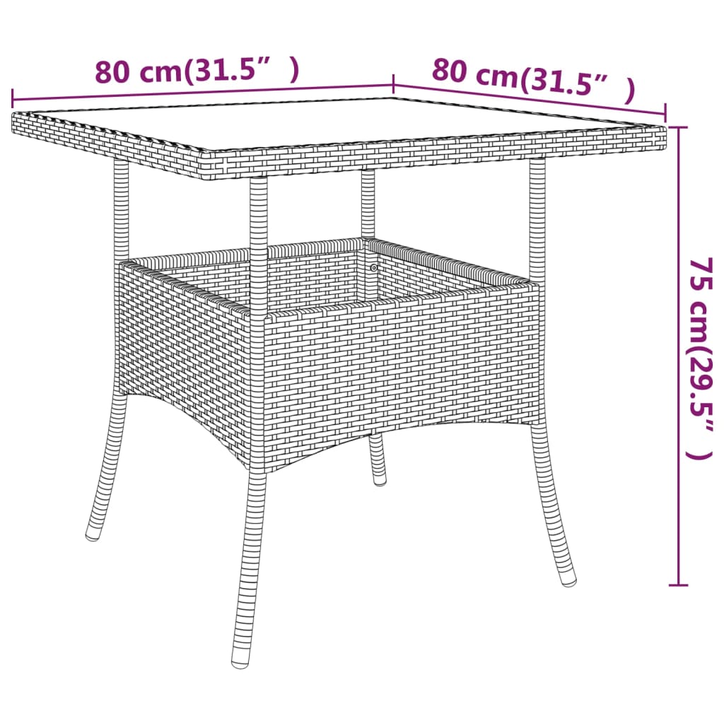 Loungeset poly rattan 5 Bruin