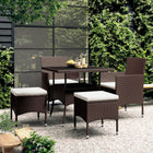 Loungeset poly rattan 5 Bruin