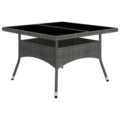 -Delige Tuinset Poly Rattan En Glas 9 Grijs