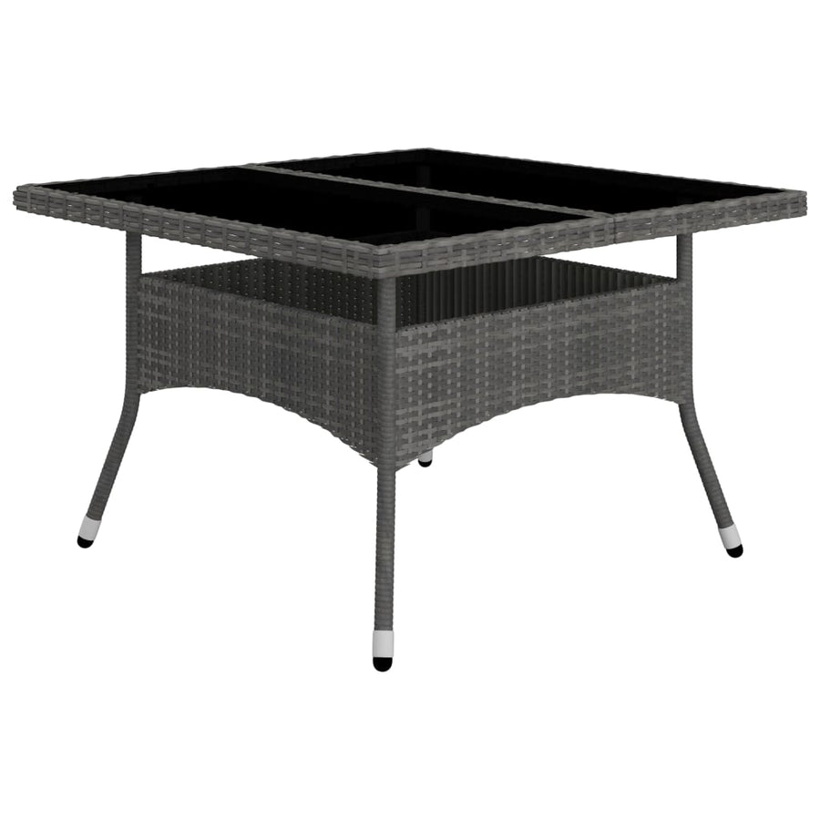 -Delige Tuinset Poly Rattan En Glas 9 Grijs