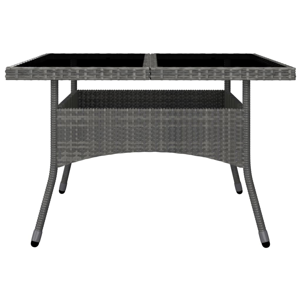 -Delige Tuinset Poly Rattan En Glas 9 Grijs