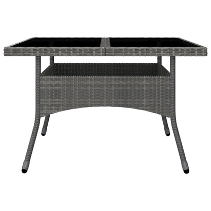 -Delige Tuinset Poly Rattan En Glas 9 Grijs