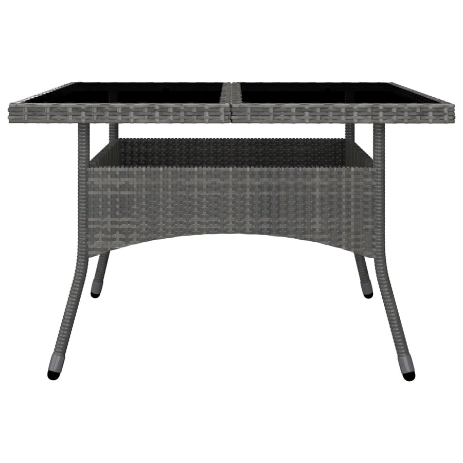 -Delige Tuinset Poly Rattan En Glas 9 Grijs