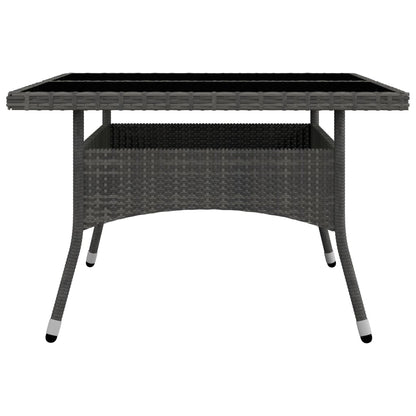 -Delige Tuinset Poly Rattan En Glas 9 Grijs