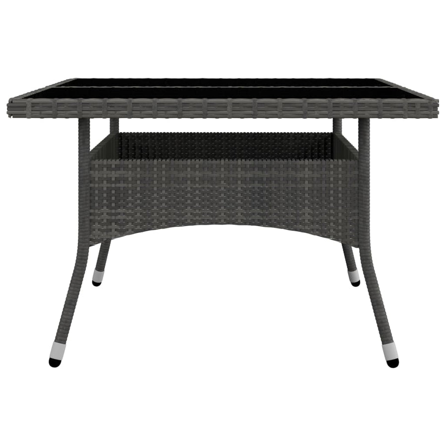 -Delige Tuinset Poly Rattan En Glas 9 Grijs