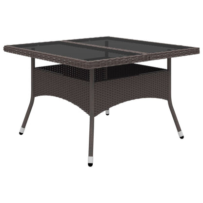 -Delige Tuinset Poly Rattan En Glas 9 Bruin