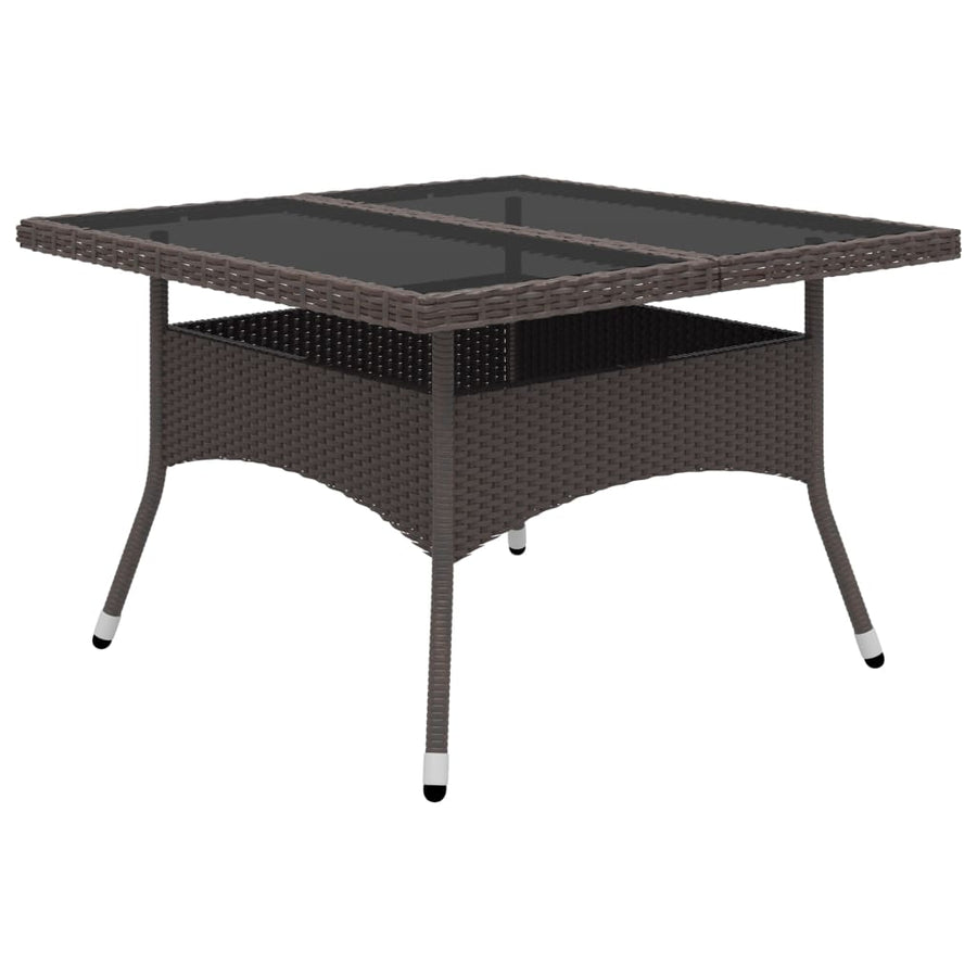 -Delige Tuinset Poly Rattan En Glas 9 Bruin