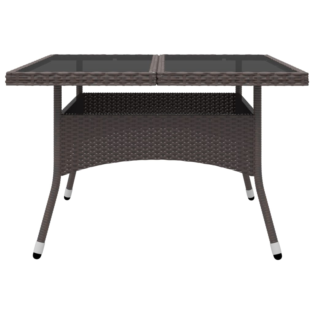 -Delige Tuinset Poly Rattan En Glas 9 Bruin