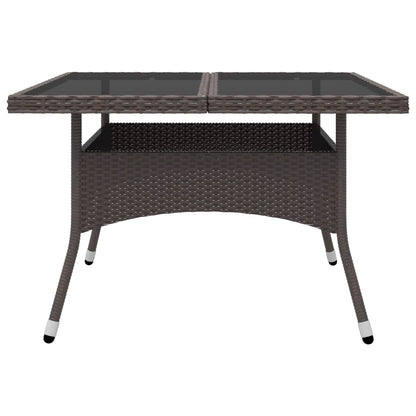 -Delige Tuinset Poly Rattan En Glas 9 Bruin