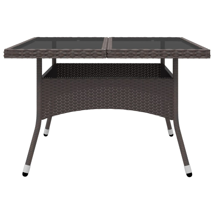 -Delige Tuinset Poly Rattan En Glas 9 Bruin