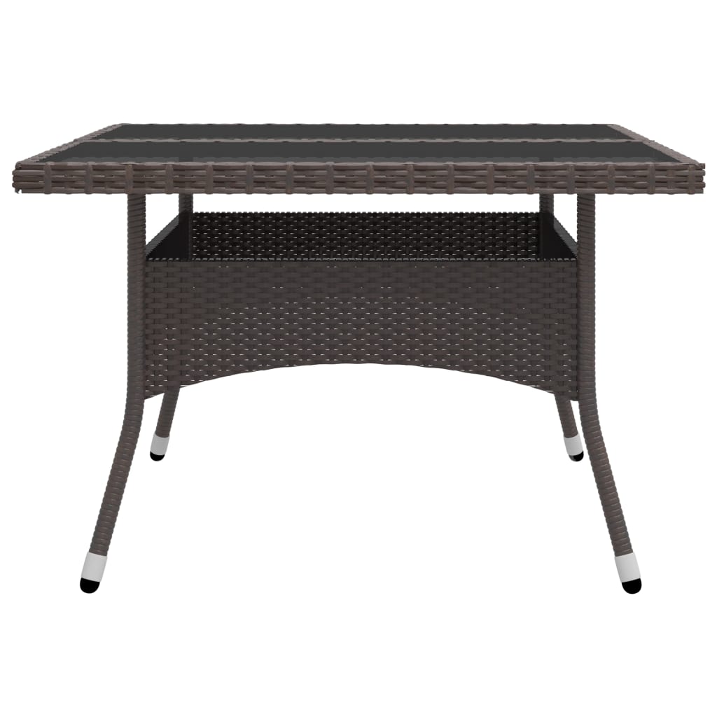 -Delige Tuinset Poly Rattan En Glas 9 Bruin