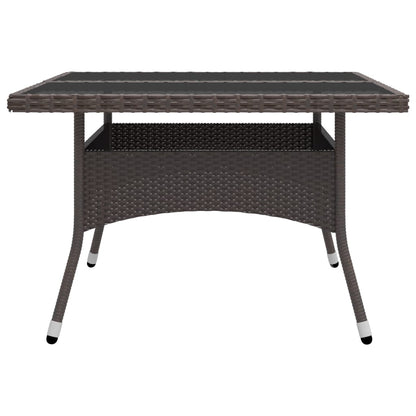 -Delige Tuinset Poly Rattan En Glas 9 Bruin