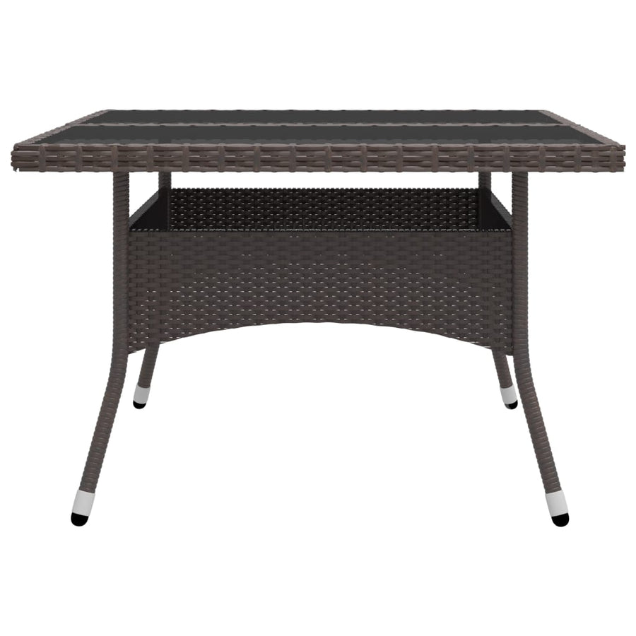 -Delige Tuinset Poly Rattan En Glas 9 Bruin