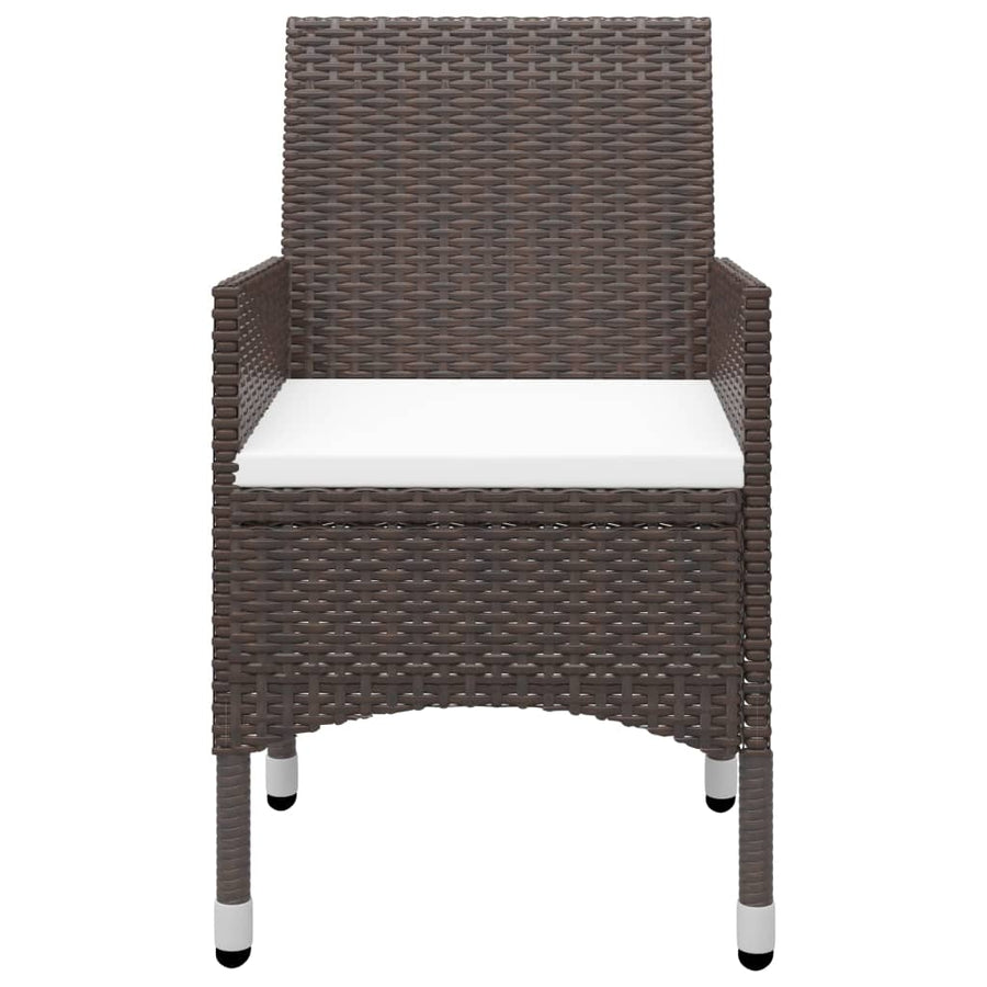 -Delige Tuinset Poly Rattan En Glas 9 Bruin