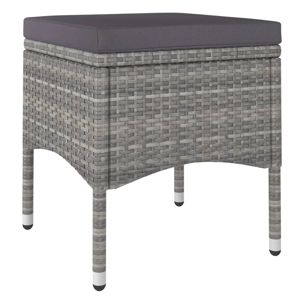 Tuinset poly rattan en gehard glas 120 x 120 x 75 cm Zwart en grijs