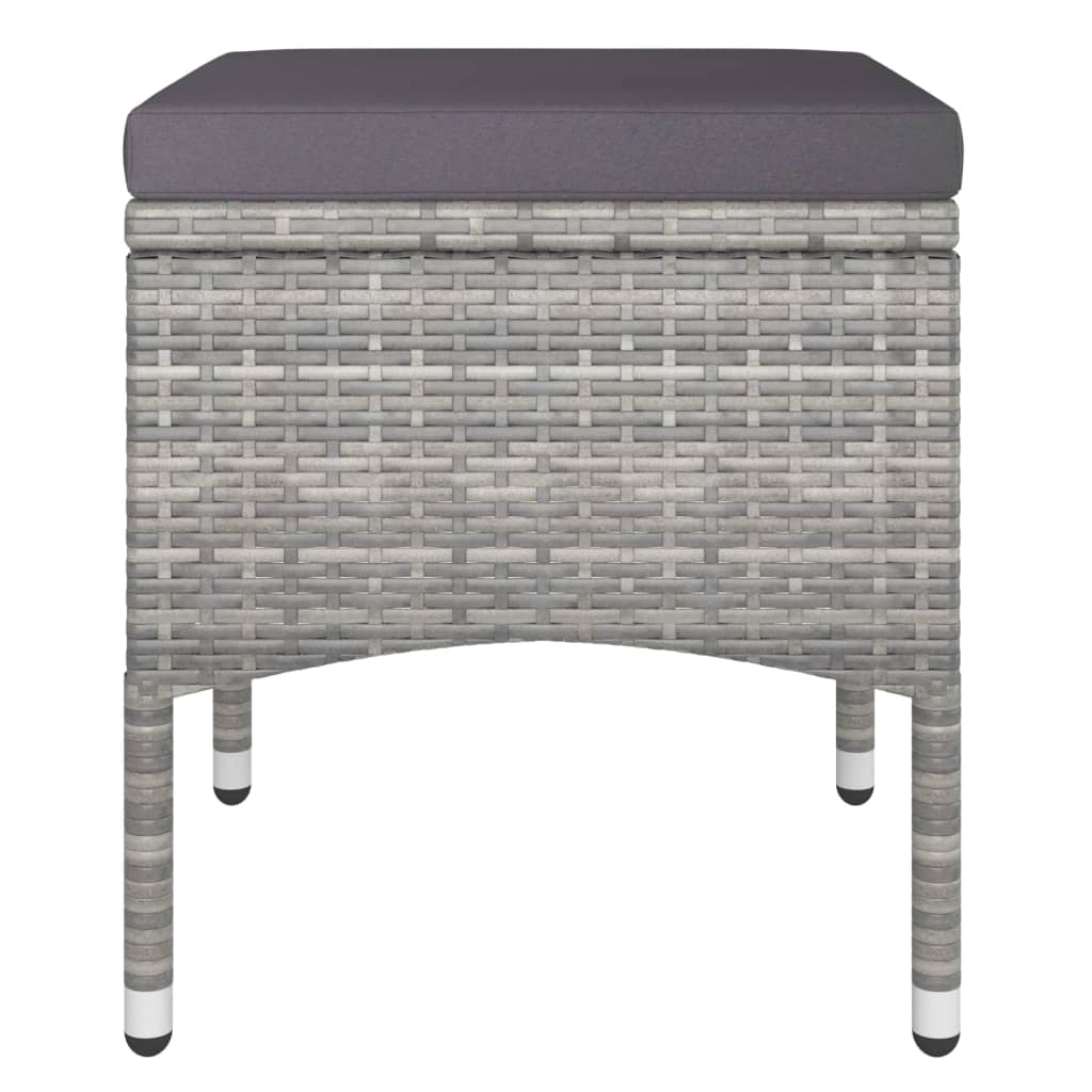Tuinset poly rattan en gehard glas 120 x 120 x 75 cm Zwart en grijs