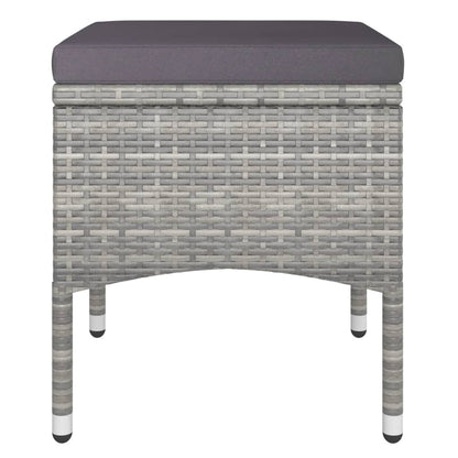 Tuinset poly rattan en gehard glas 120 x 120 x 75 cm Zwart en grijs