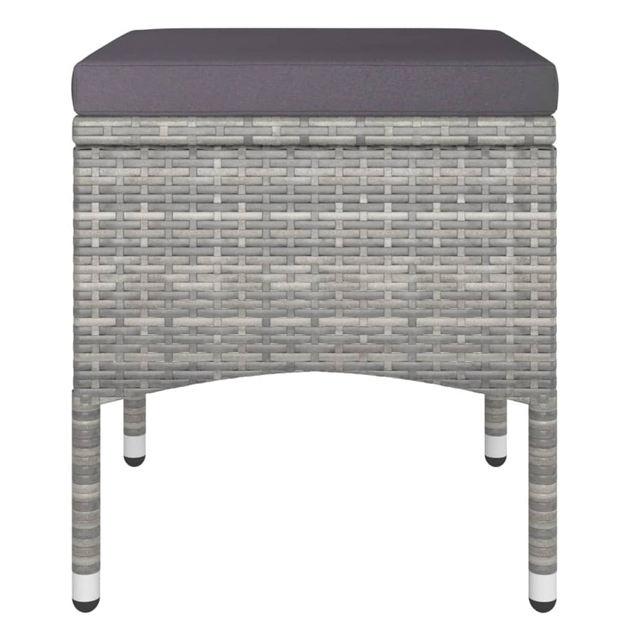 Tuinset poly rattan en gehard glas 120 x 120 x 75 cm Zwart en grijs