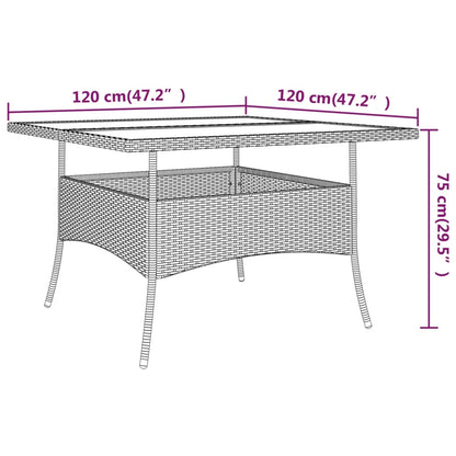 -Delige Tuinset Poly Rattan 9 Bruin