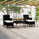 Tuinset poly rattan en massief acaciahout 120 x 120 x 75 cm Bruin en zwart