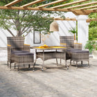 Tuinset poly rattan en massief acaciahout 120 x 120 x 75 cm Bruin en grijs