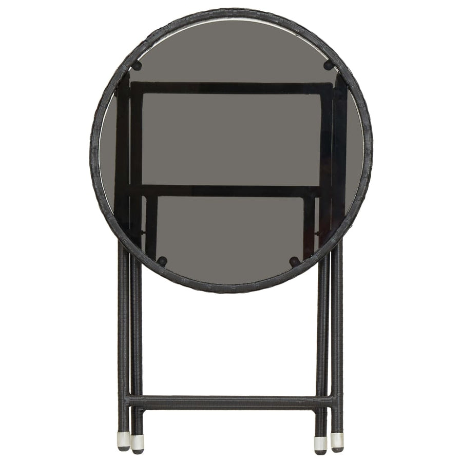 3-Delige Bistroset Poly Rattan En Gehard Glas 1
