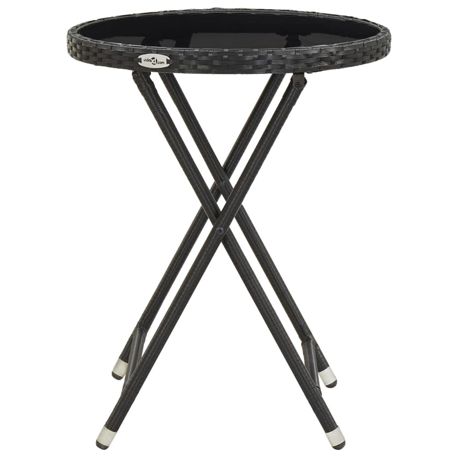 3-Delige Bistroset Poly Rattan En Gehard Glas 1