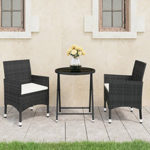 3-Delige Bistroset Poly Rattan En Gehard Glas 1