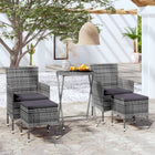 Bistroset 5-delig poly rattan grijs