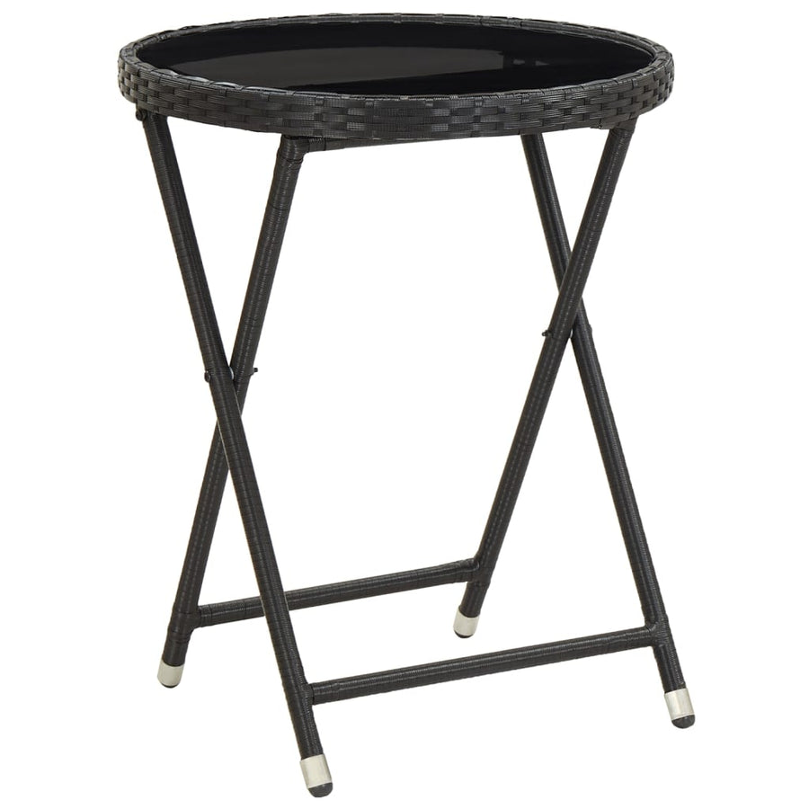 5-Delige Bistroset Poly Rattan En Gehard Glas 1
