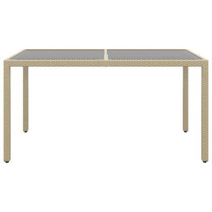 5-Delige Tuinset Poly Rattan En Gehard Glas Beige