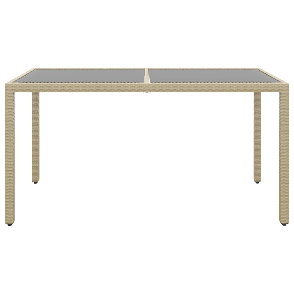 7-Delige Tuinset Poly Rattan En Gehard Glas Beige