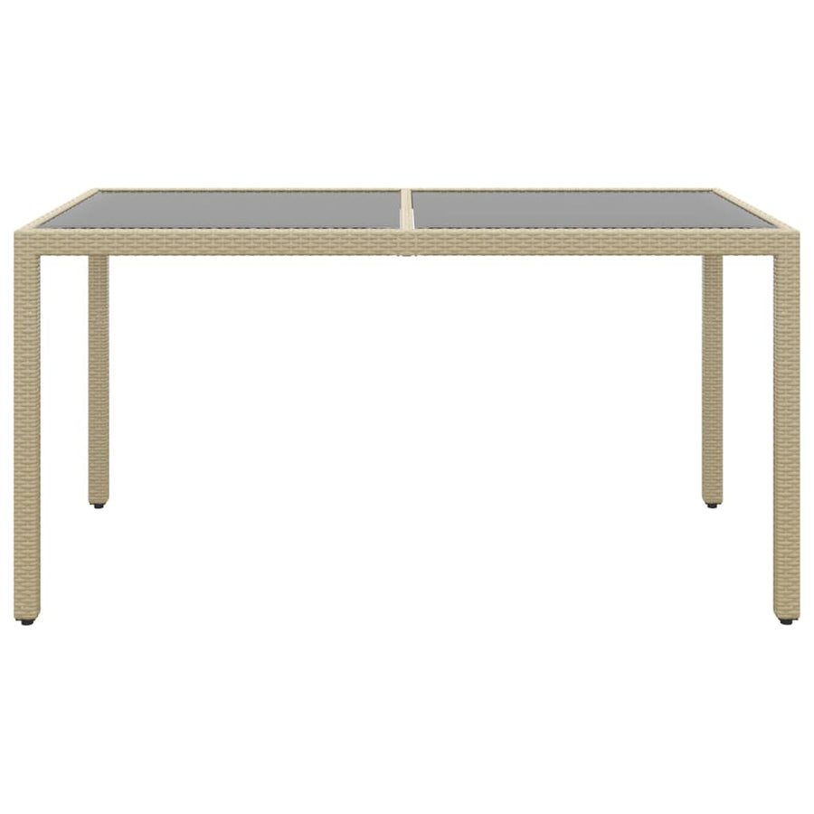 7-Delige Tuinset Poly Rattan En Gehard Glas Beige