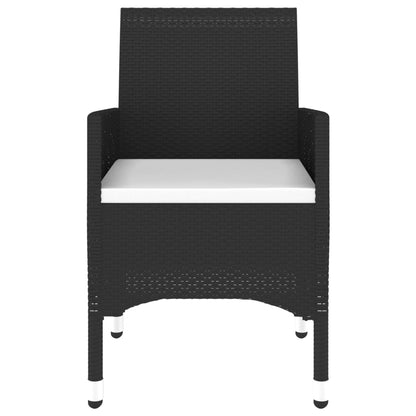 3-Delige Tuinset Poly Rattan Zwart