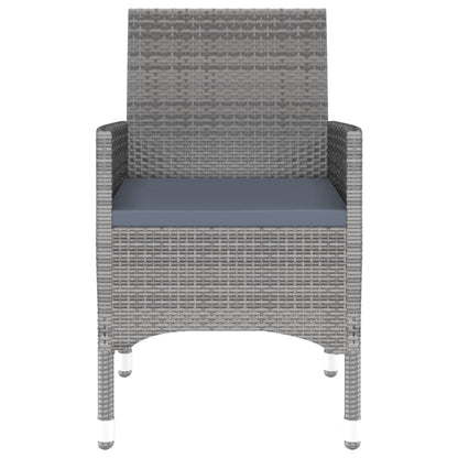 3-Delige Tuinset Poly Rattan Grijs
