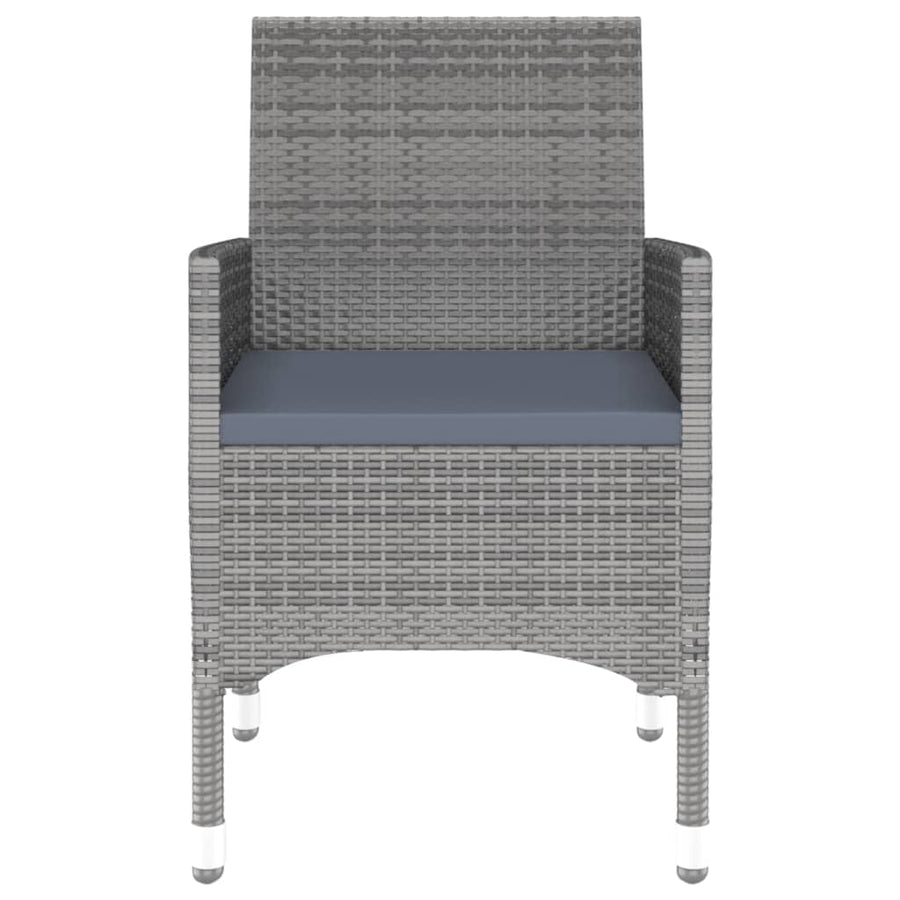 3-Delige Tuinset Poly Rattan Grijs