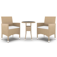 3-Delige Tuinset Poly Rattan Beige