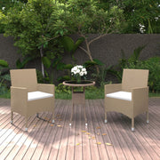Tuinset 3-delig poly rattan beige