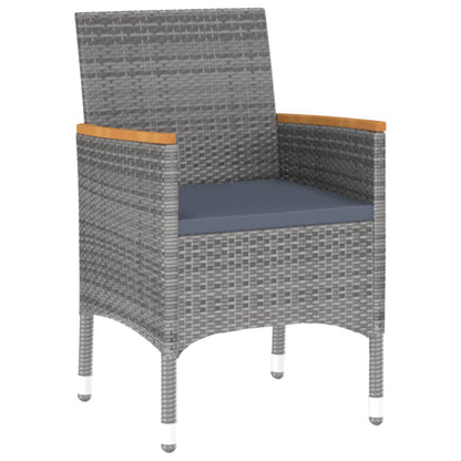 3-Delige Tuinset Poly Rattan Grijs