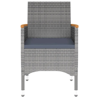 3-Delige Tuinset Poly Rattan Grijs