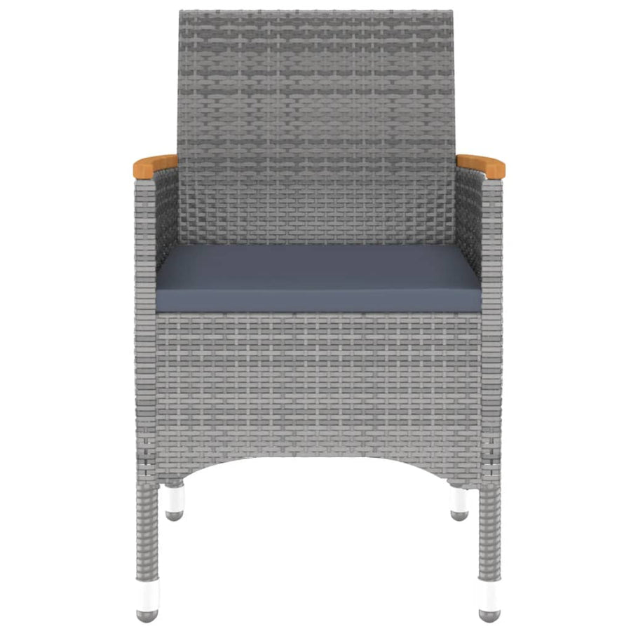 3-Delige Tuinset Poly Rattan Grijs
