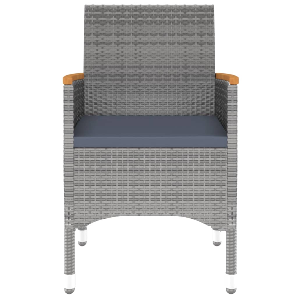 3-Delige Tuinset Poly Rattan Grijs