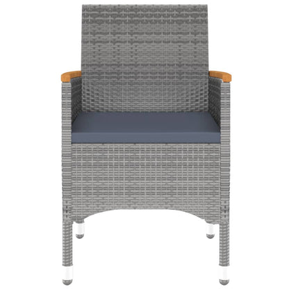 3-Delige Tuinset Poly Rattan Grijs