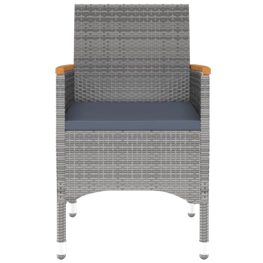 3-Delige Tuinset Poly Rattan Grijs
