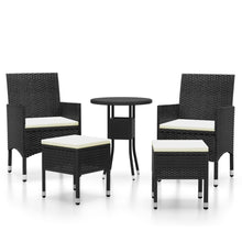5-delige Loungeset poly rattan Zwart